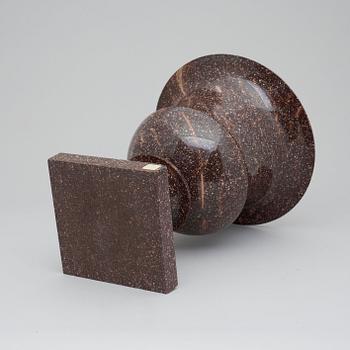 A Swedish Empire 19th century porphyry urn.