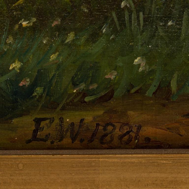EHRNFRIED WAHLQVIST, oil on canvas, signed and dated 1881.
