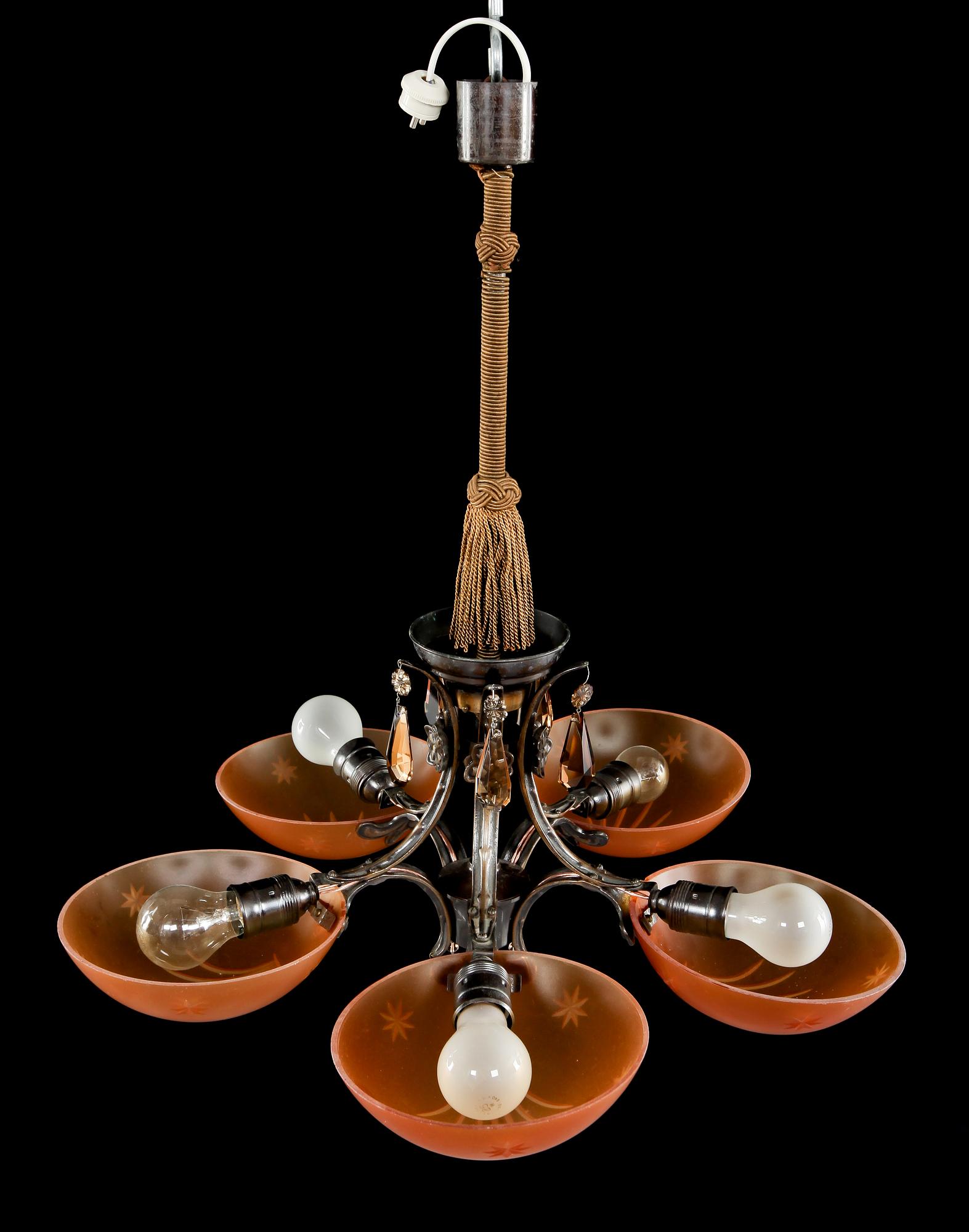 TAKLAMPA, art deco, 1920/1930-tal, höjd 75 cm.