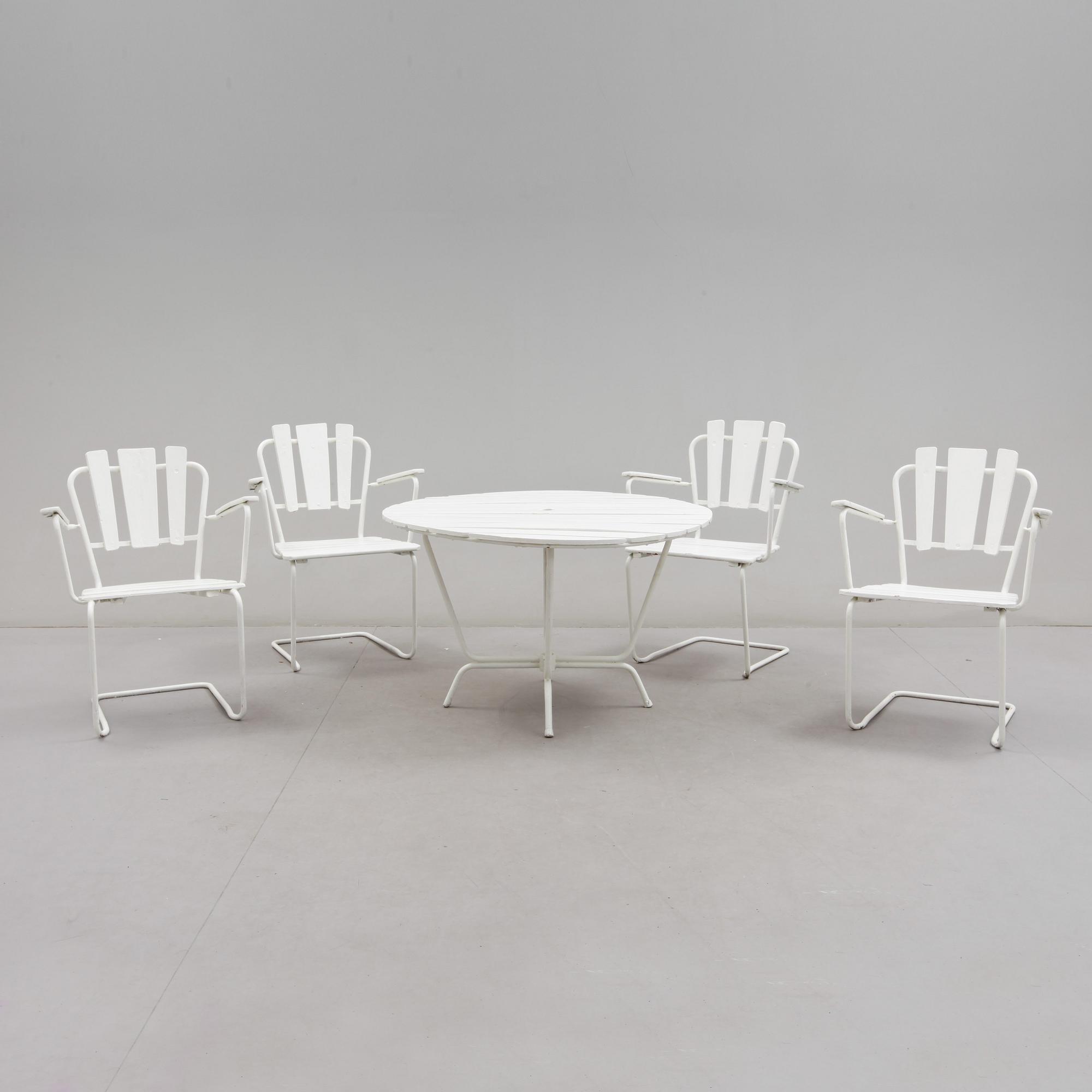 TRÄDGÅRDSGRUPP, 5 delar, 1950-tal.