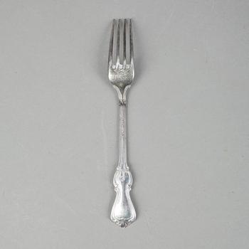 SMÖRGÅS/EFTERRÄTTSGAFFLAR, 12 st, silver, "Olga", GAB, 1950-70-tal. Tot ca 264 gram.