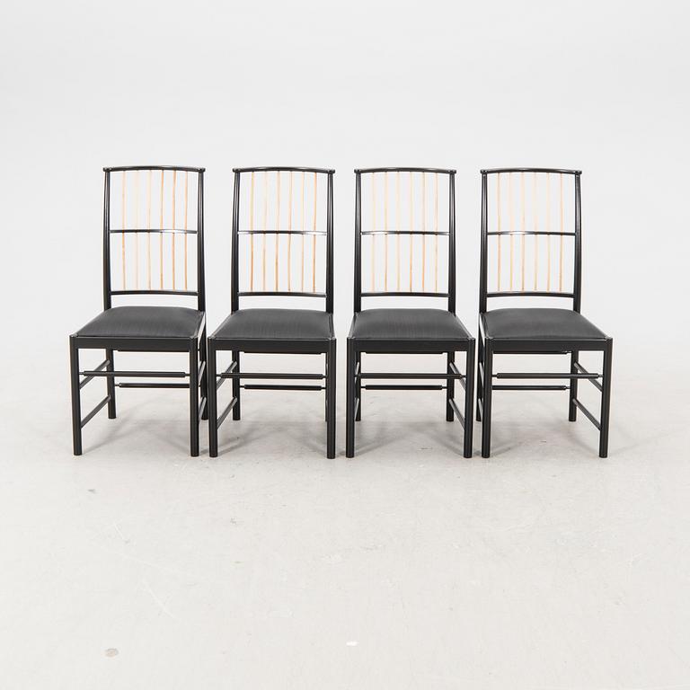 Josef Frank, a set of four chairs, model 2025, Firma Svenskt Tenn post 1985.