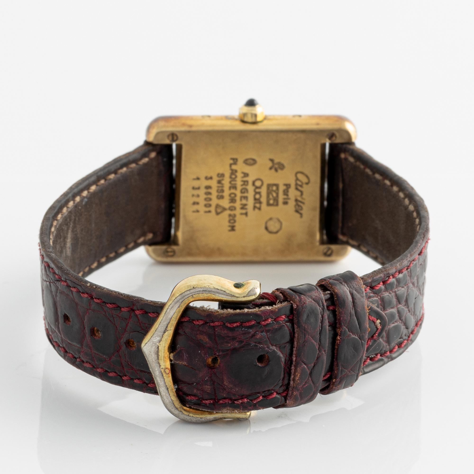 must de Cartier, Tank, wristwatch, 20,5 x 20 (28) mm.