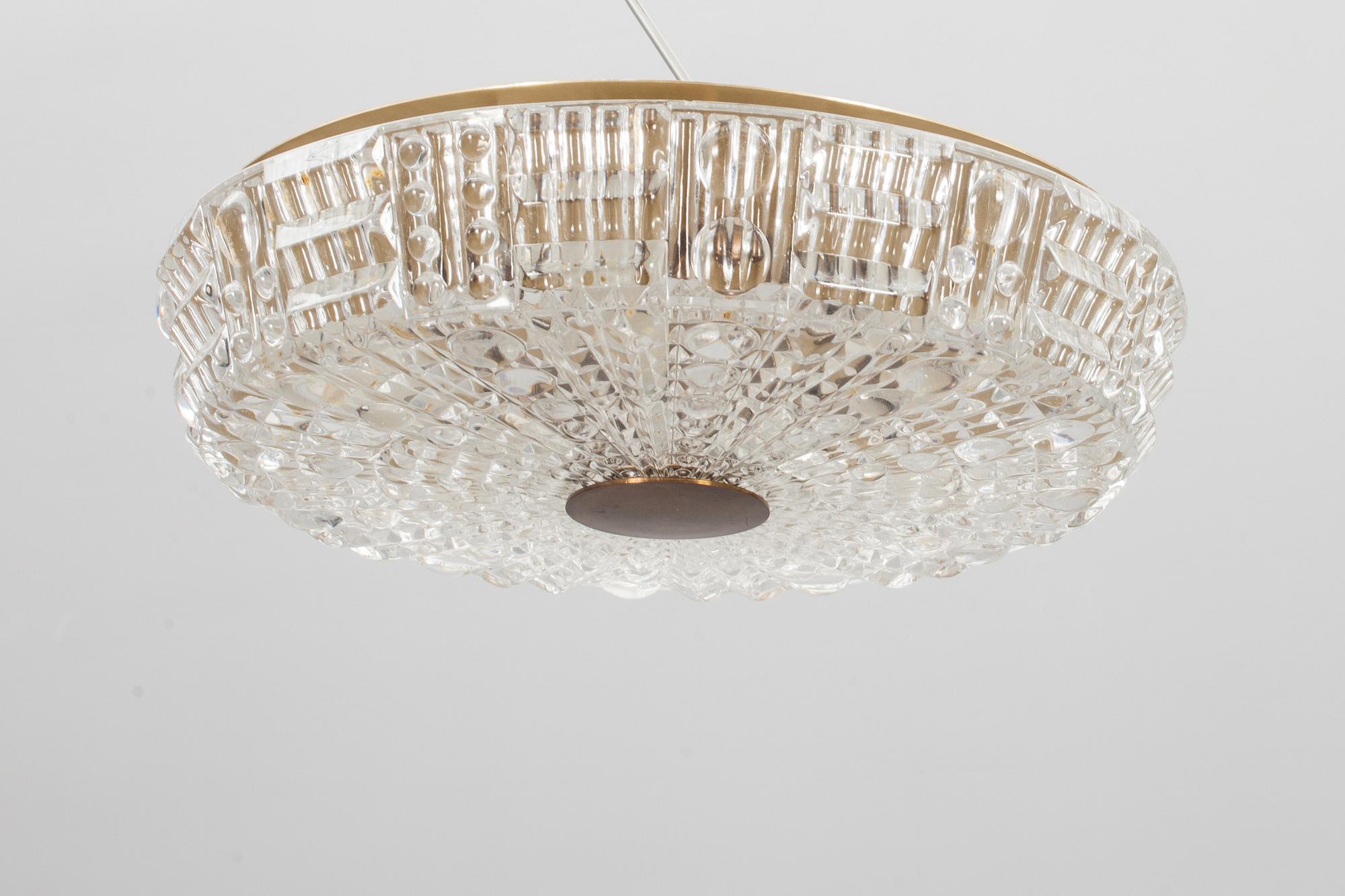 TAKLAMPA/PLAFOND, Carl Fagerlund, Orrefors, 1900-talets andra hälft.