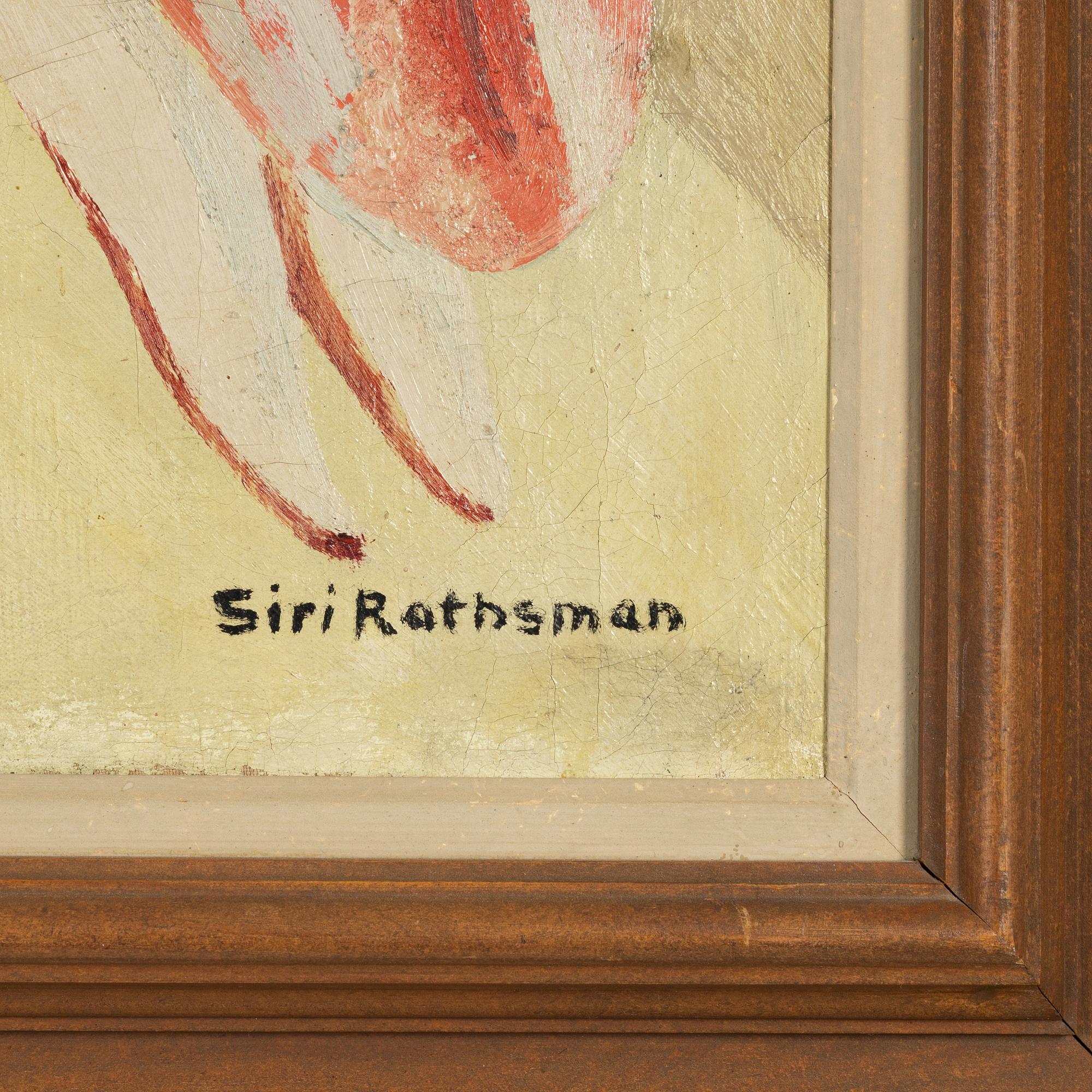 Siri Rathsman, olja på duk, signerad, även signerad och daterad 1930 a tergo.