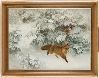 Bruno Liljefors, Fox in winter landscape.