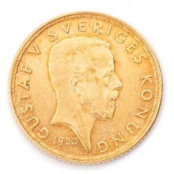 Guldmynt, Sverige, Gustav V, 5 kronor, 1920.
