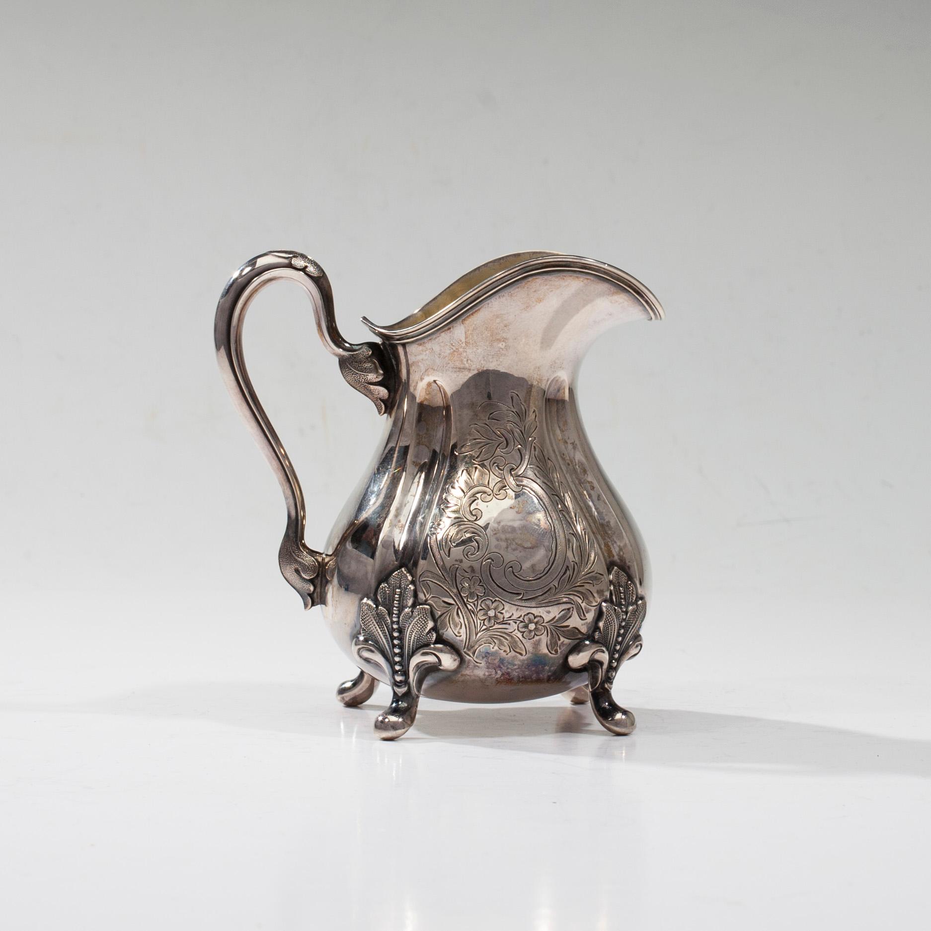 KAFFESERVIS, 3 delar, silver, Auran Kultasepät, Åbo 1915-1916. Tot. vikt ca 1290 g.