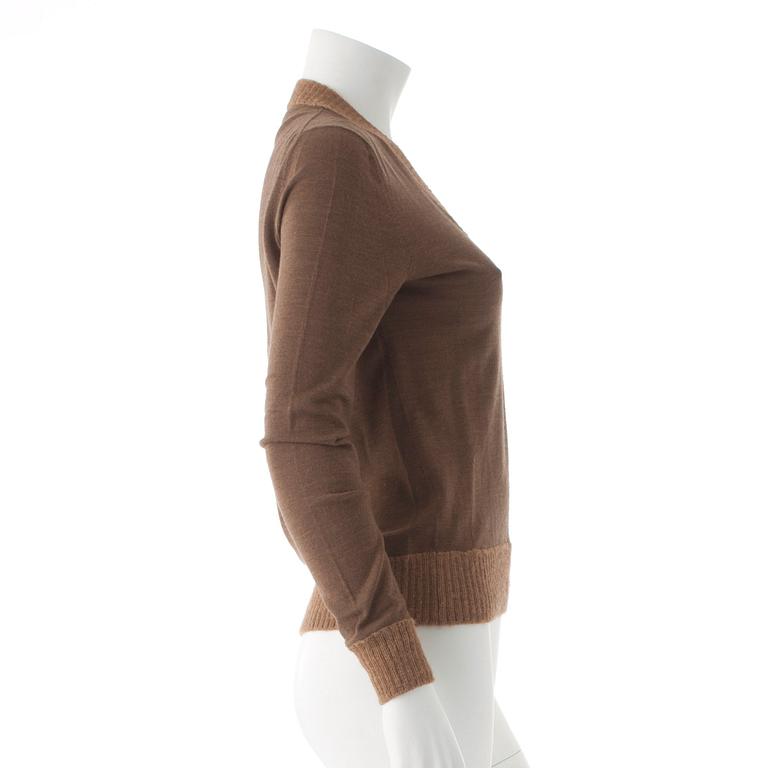HERMÈS, a brown and beige wool and alpaca sweater.
