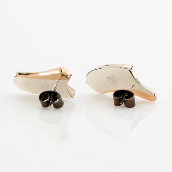 Poul Havgaard, Earrings "Conceive" silver and 14K gold, Lapponia 1991.