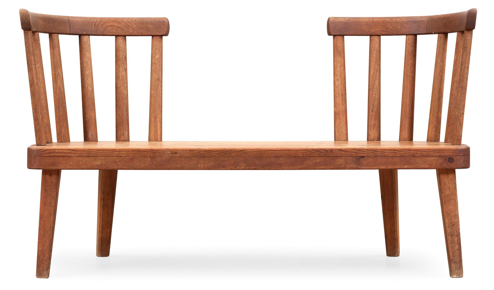 An Axel Einar Hjorth stained pine 'Utö' sofa, Nordiska Kompaniet, 1930's.