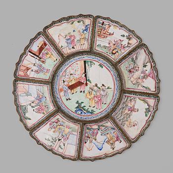 709. A Chinese enamelled cabaret, Qing dynasty, 18th Century. (9 pieces).