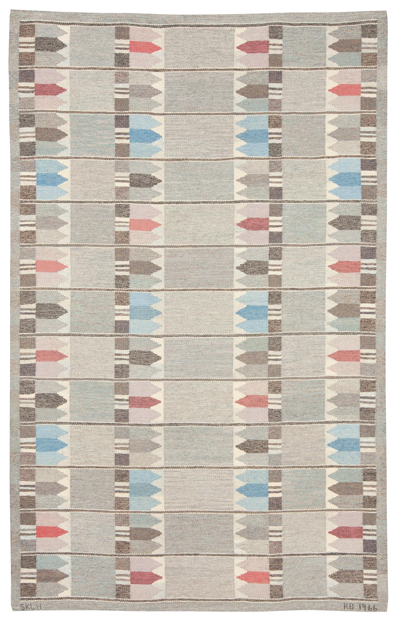 CARPET. Tapestry weave (Gobelängteknik). 317 x 200,5 cm. Signed SKLH KB 1966.