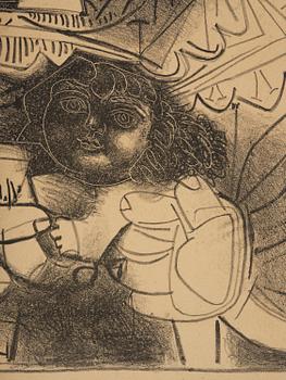 Pablo Picasso, "Paloma et sa Poupée sur Fond noir".