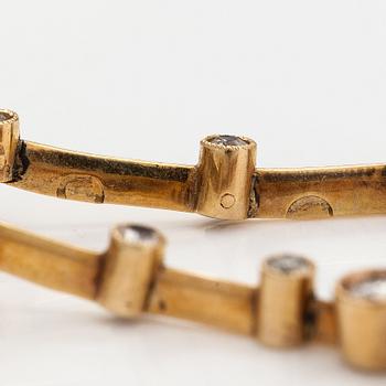 Halsband, 14K guld, gammal- och rosenslipade diamanter ca 1.50 ct totalt. Ryssland, sekelskiftet 1800/1900.