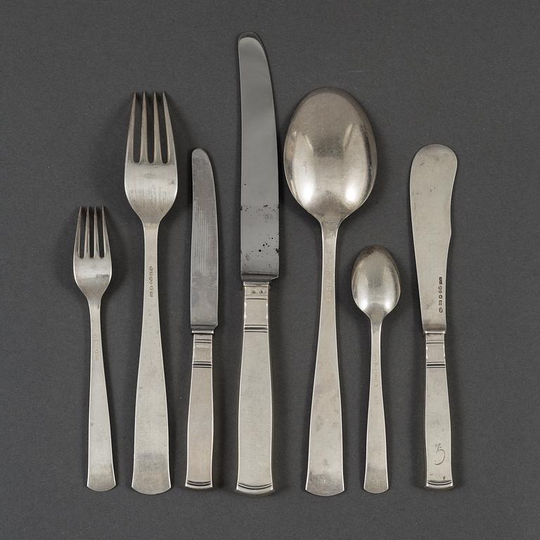 58 pieces of silver ware, 'Rosenholm' Jacob Ängman.