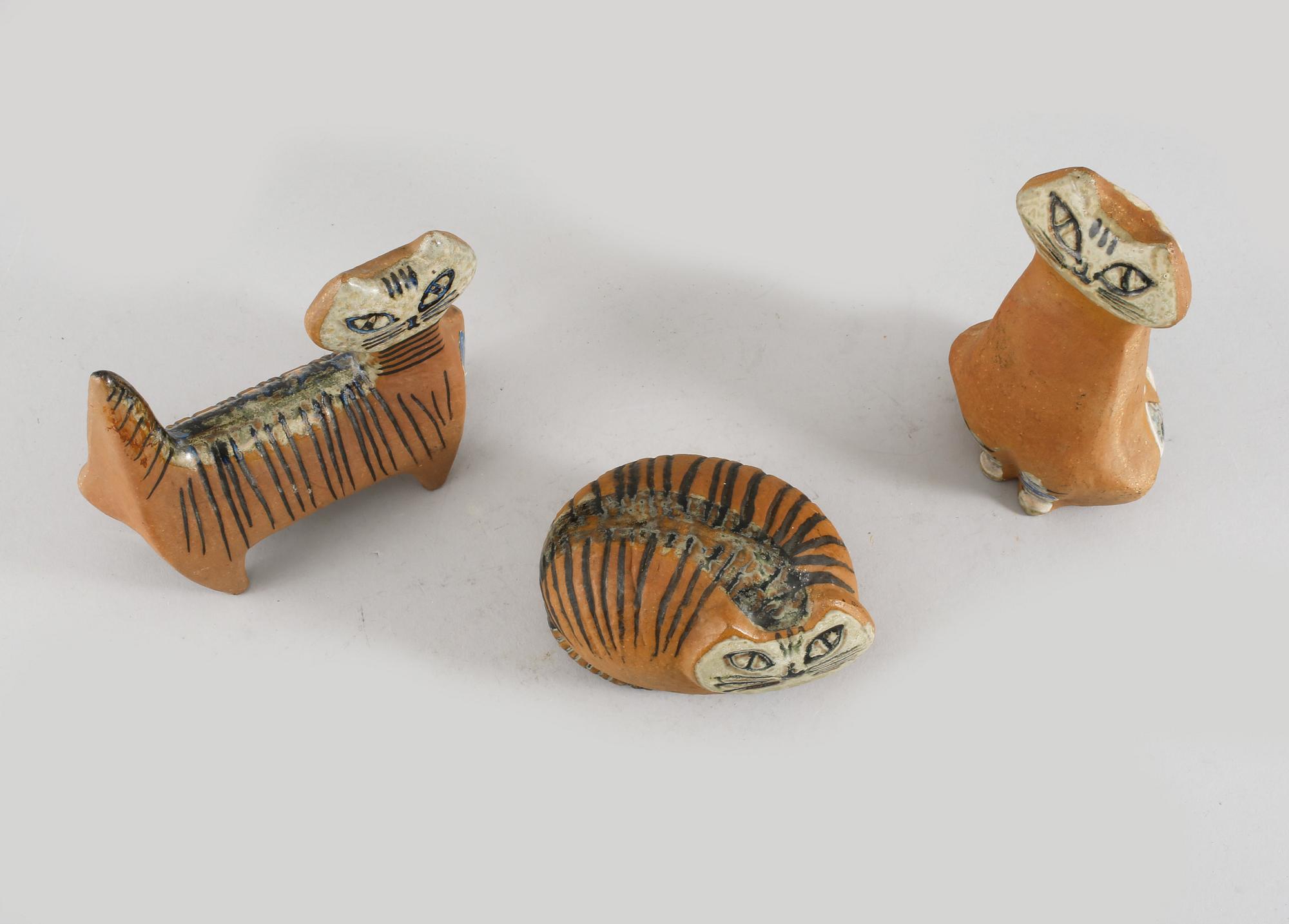 FIGURINER, 3 st, "Lilla Zoo", Lisa Larson, Gustavsberg, formgivna 1955.