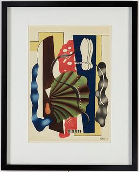 FERNAND LÉGER, after, colour lithographe, signed and dated in print, from Derrière le Miroir nr 79-80-81 1955.