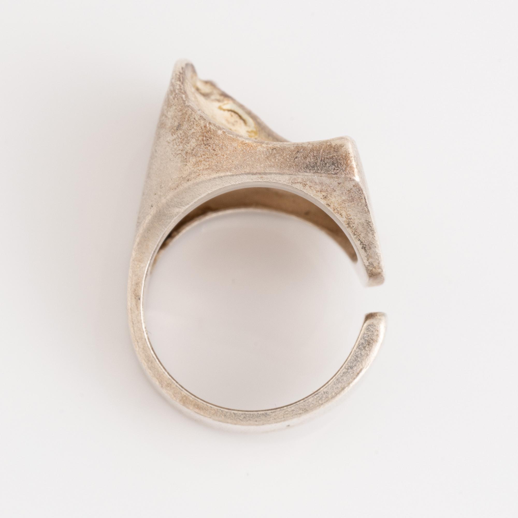 A Björn Weckström for Lapponia ring silver "Sagitta".