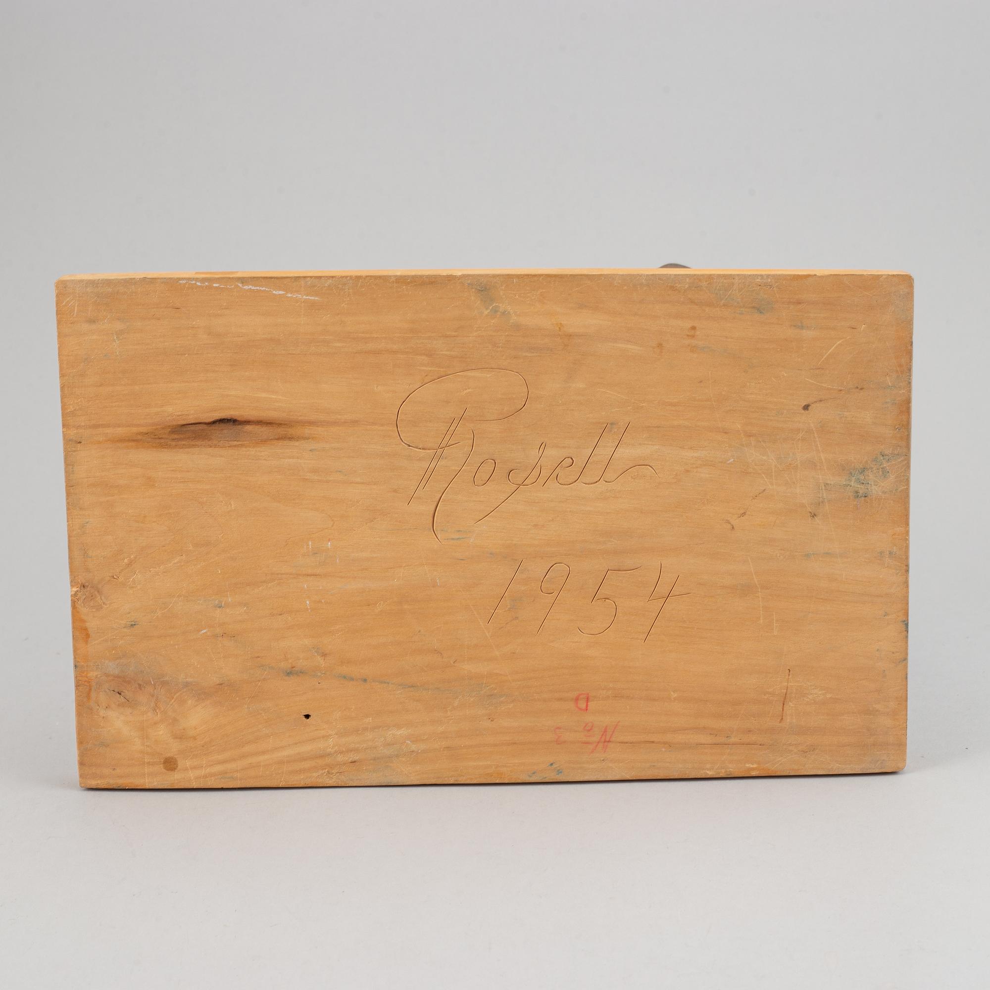 HERMAN ROSELL, sculpture, wood, signed and dated 1954.