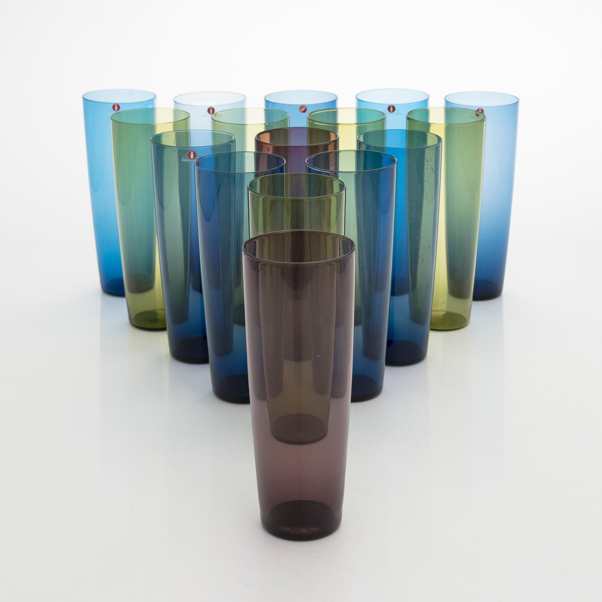 Tapio Wirkkala, dricksglas/saftglas, 16 st, modell 2204, Iittala. I produktion 1956-1969.