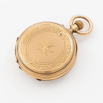 Pocket watch, 14K gold, approx. 34.5 mm.