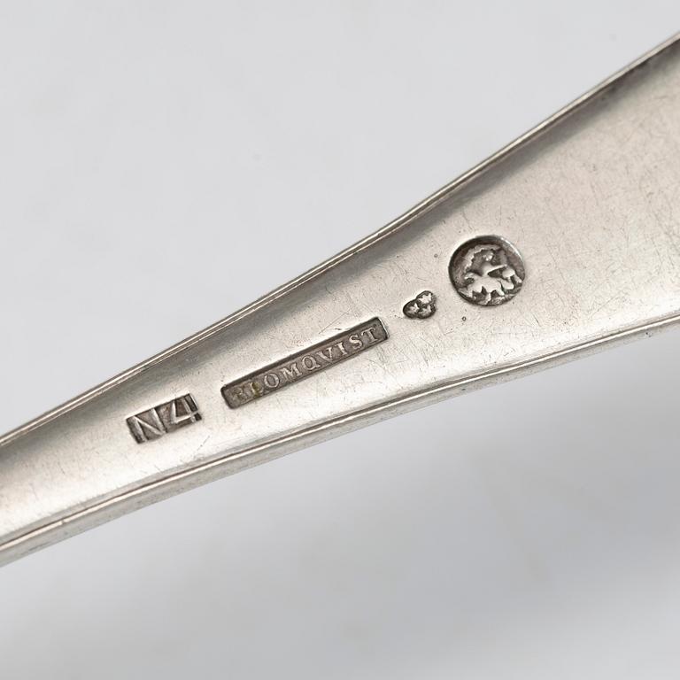 Eight Swedish silver forks, first half of the 19th century.