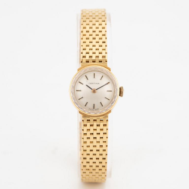 Certina, wristwatch, 18K gold, 18,5 mm.