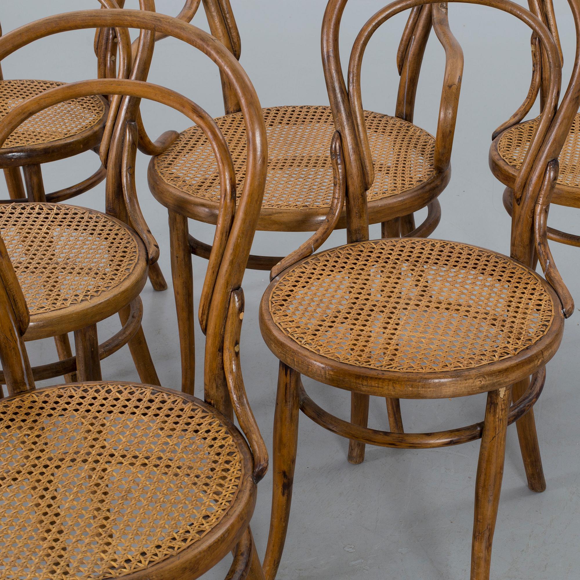 STOLAR 5 st samt KARMSTOL, Thonet, 1900-tal,