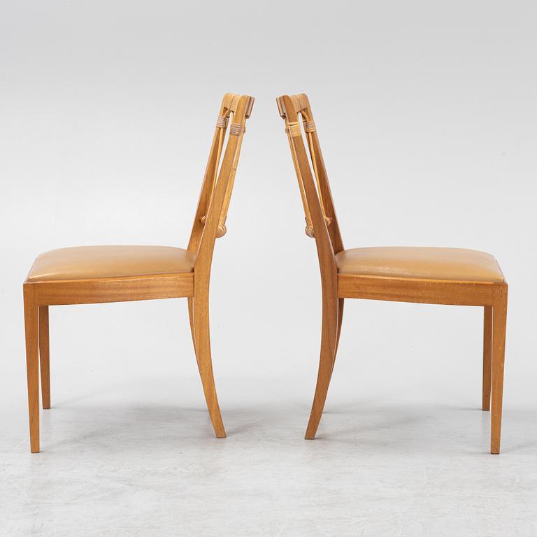 Josef Frank, a set of six model '1165' chairs, Firma Svenskt Tenn, post 1985.