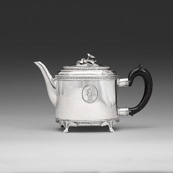492. A Swedish 18th century silver tea-pot, marks of Johan Ekholm, Stockholm 1795.