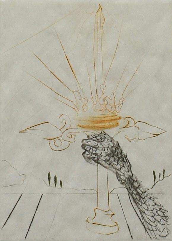 SALVADOR DALI (SPANIEN), Salvador Dali Spanien 1904-1989. Torrnål i färg, 1970, på Japanpapper, signerad 33/250.