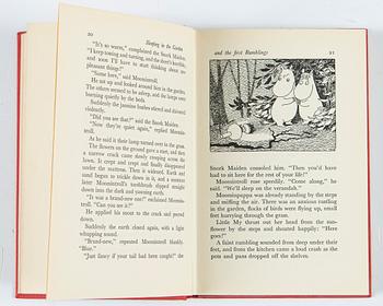 Tove Jansson, Bok 1 upplagan "Moominsummer Madness", Limited Ernest Benn London 1955.