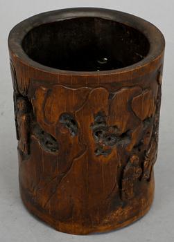 PENSELVAS, bambu. Kina, troligen sen Qing dynastin (1644-1912).