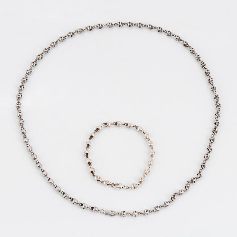 Bracelet and necklace, sterling silver, Jade Jagger, Garrard & co.