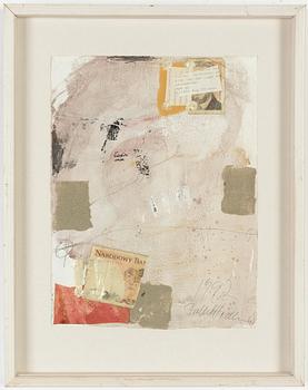 Bodil Hedlund, collage, signed and dated 1992.