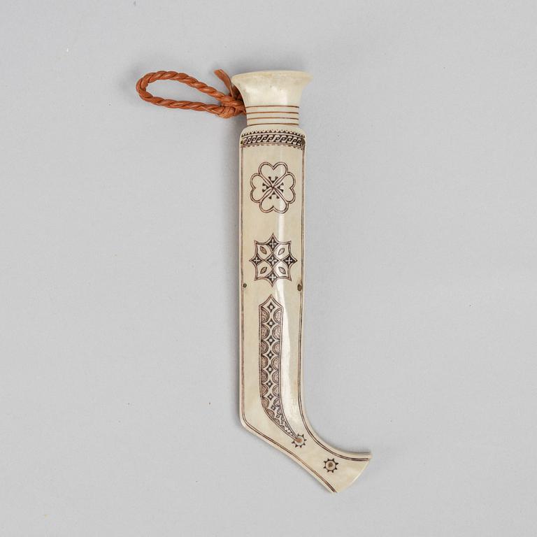 Ingvar Svonni, a reindeer antler knife, signed.