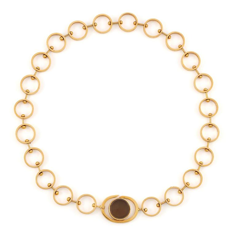 Karl-Ingemar Johansson, a necklace 18K gold with smoky quartz, Gothenburg 1963.