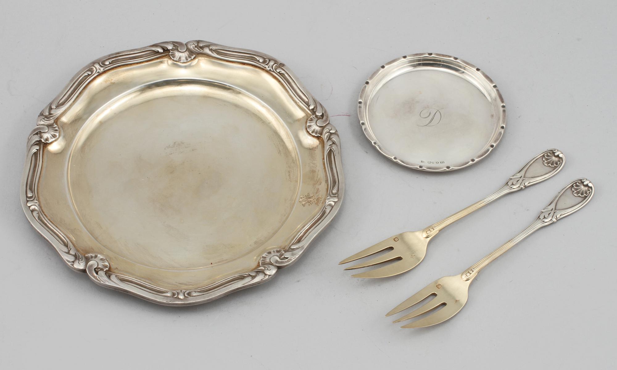 PARTI SILVER, 8 delar, 1900-tal, vikt 480 gram.
