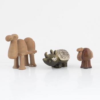 Lisa Larson, figurines, 3 pcs, stoneware, Gustavsberg.