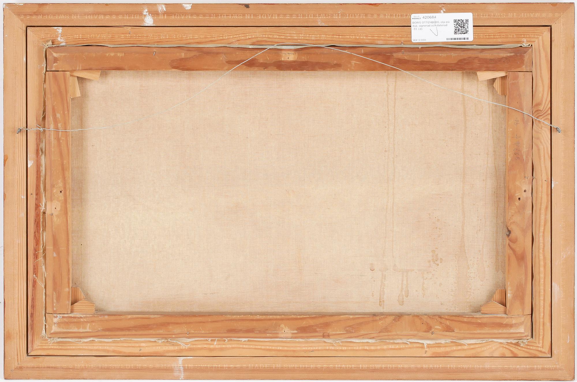 BORIS OTTENBERG, olja på duk, signerad och daterad -33.