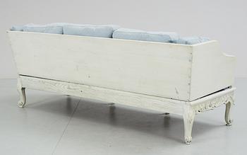 A Swedish rococo style sofa. 19/20th Century.