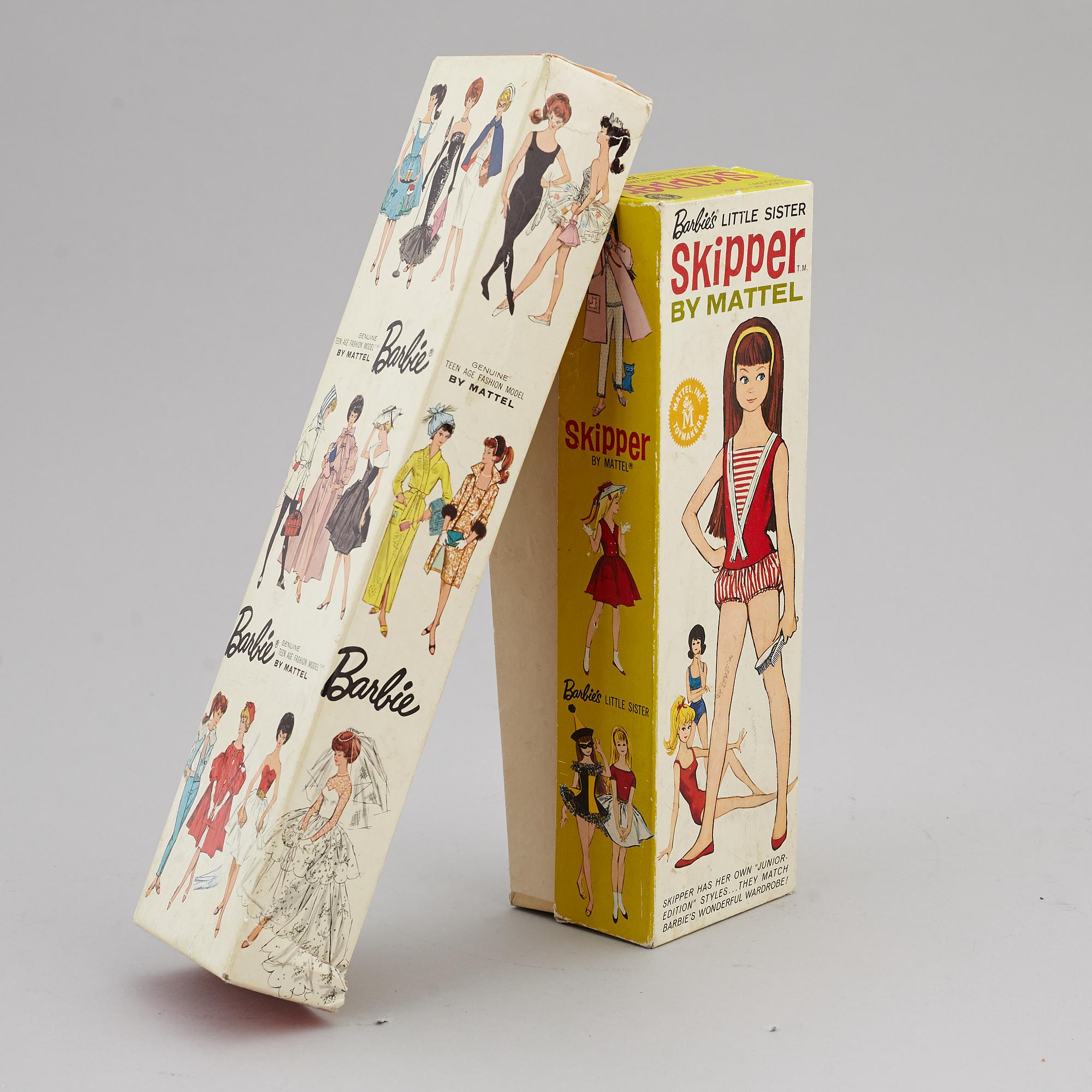 Two Barbie dolls with accessories, Mattel, 1960's.