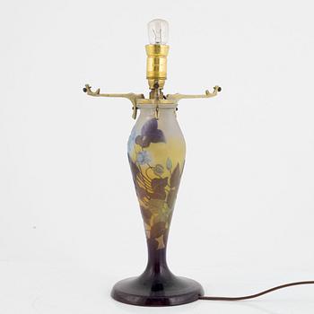 Emile Gallé, table lamp base, art nouveau, Nancy, France, circa 1900.