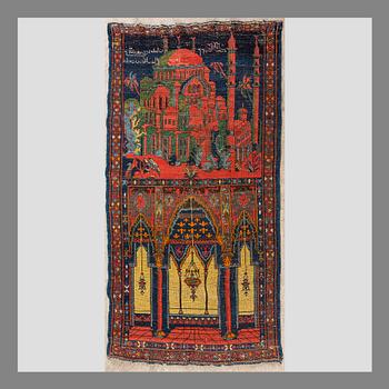 AN ANTIQUE PRAYER RUG, Anatolian, dated 1316/1896 163x92 cm.