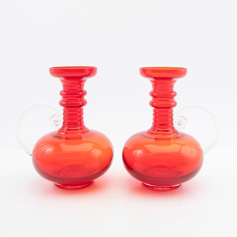 Tamara Aladin, Decanters, 2 pcs, glass, "Cleopatra", Riihimäen Lasi, 1970-1976.
