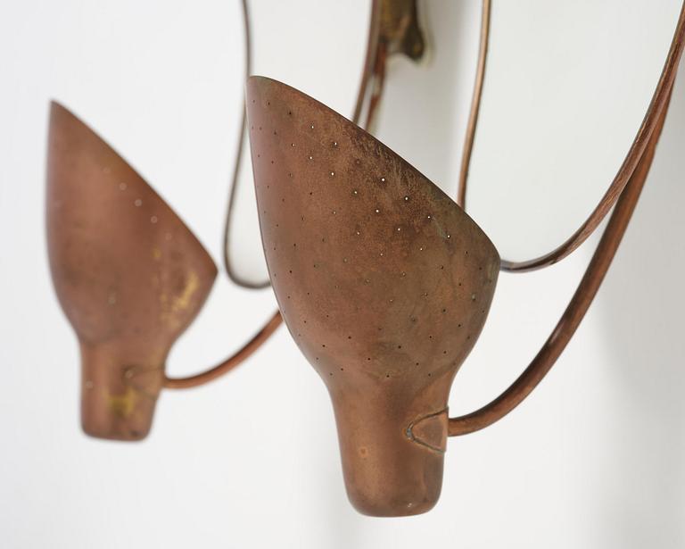 Carl-Axel Acking, a pair of wall lamps model number "5017", Bröderna Malmströms Metallvarufabrik, Malmö, 1940s.