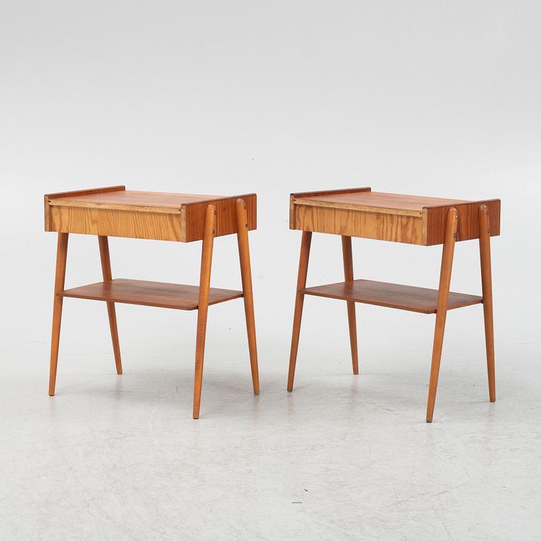 A pair of bedside tables, Carlströms & Co Möbelfabrik, Bjärnum, 1950's/60's.