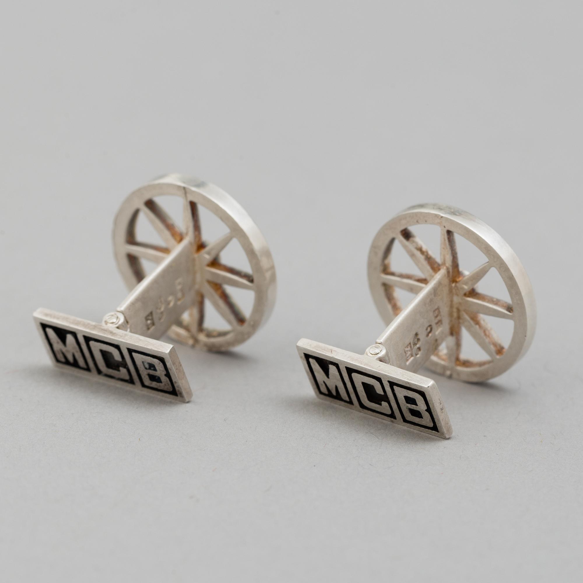 A pair of silver cufflinks by Rolf Karlsson, Enköping, 1974.