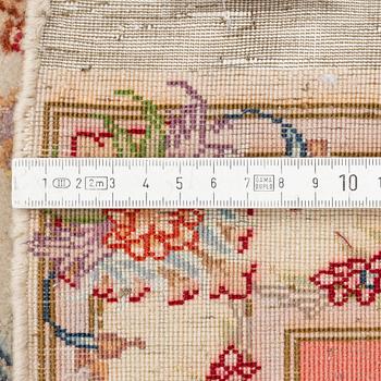 Rug, Tabriz, part silk, approx. 302 x 203 cm.